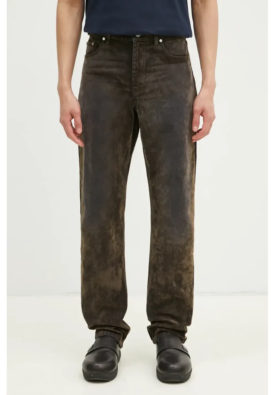 obrazek 1 Helmut Lang jeansy Mid Rise Slim.Flock1 męskie kolor zielony O09DM202