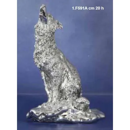 Zdjęcie Fascynujący model statuetki siedzącego wilka do biura - ArtBe