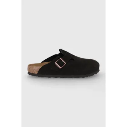 Zdjęcie Birkenstock klapki zamszowe Boston kolor brązowy