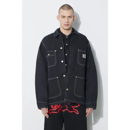 Zdjęcie Carhartt WIP kurtka jeansowa OG Chore Coat męska kolor czarny przejściowa I031896.8906
