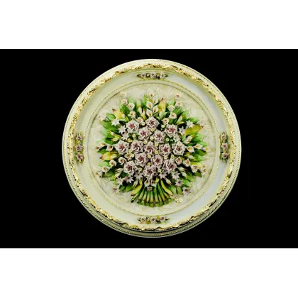 Zdjęcie Porcelanowy obraz do salonu w kremowej ramie