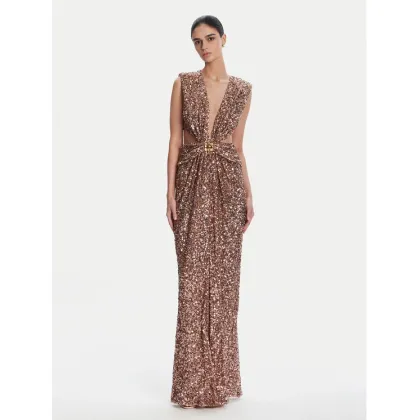 Zdjęcie Elisabetta Franchi Sukienka wieczorowa ABR4852E2 181 Brązowy Regular Fit