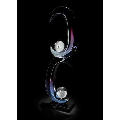 Zdjęcie Abstrakcyjny szklany podwójny węzeł Murano