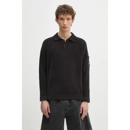 Zdjęcie C.P. Company sweter bawełniany męski kolor czarny 18CMKN070A005687G