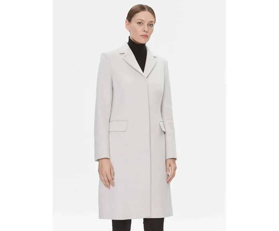 obrazek 1 Calvin Klein Płaszcz wełniany Essential K20K206877 Écru Regular Fit