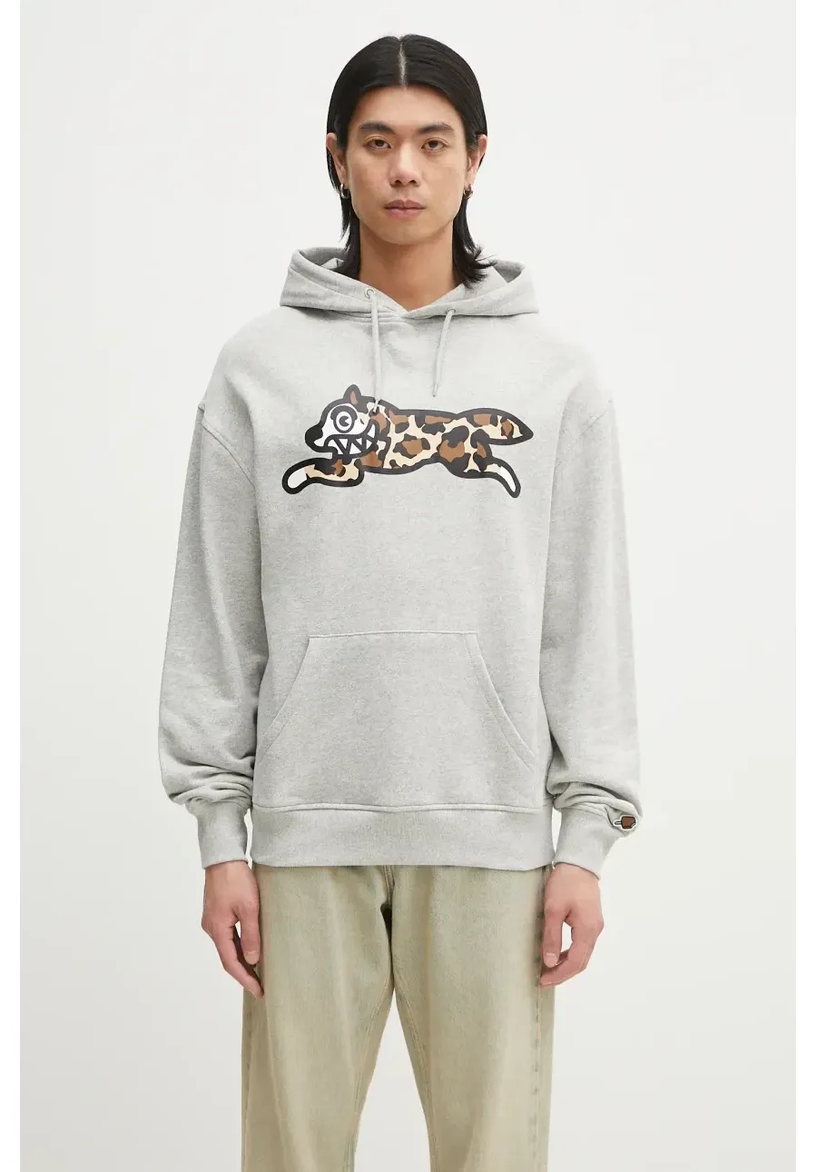 obrazek 1 ICECREAM bluza bawełniana Running Dog Popover Hood męska kolor szary z kapturem z nadrukiem IC25132