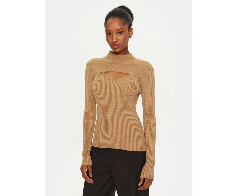 obrazek 1 ARTIGLI Sweter ACMA000070 Złoty Slim Fit