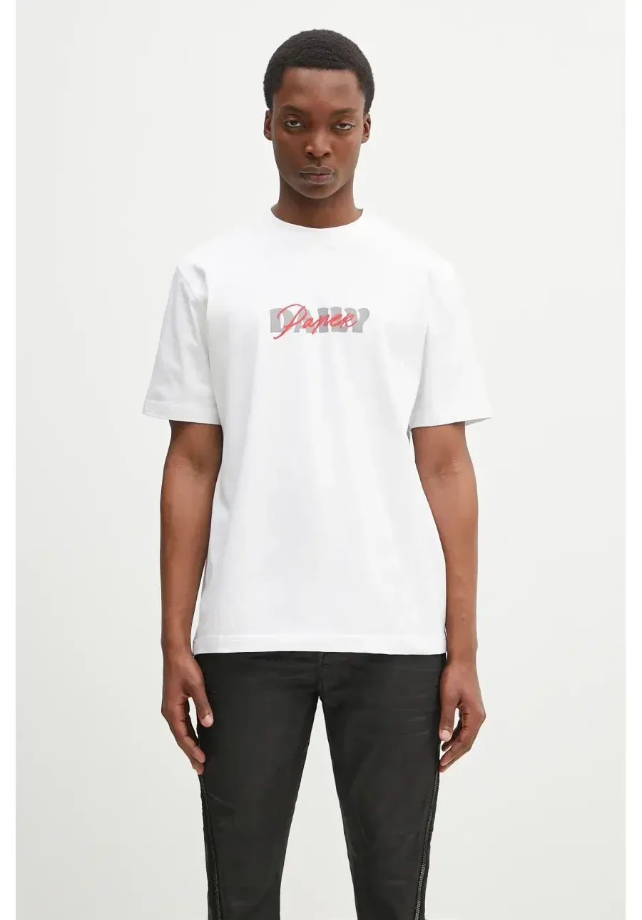 obrazek 1 Daily Paper t-shirt bawełniany Overwritten T-Shirt męski kolor biały z nadrukiem 2511042