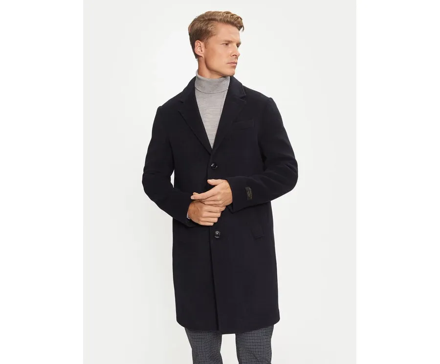obrazek 1 Liu Jo Płaszcz wełniany QXX009 T2583 Granatowy Regular Fit