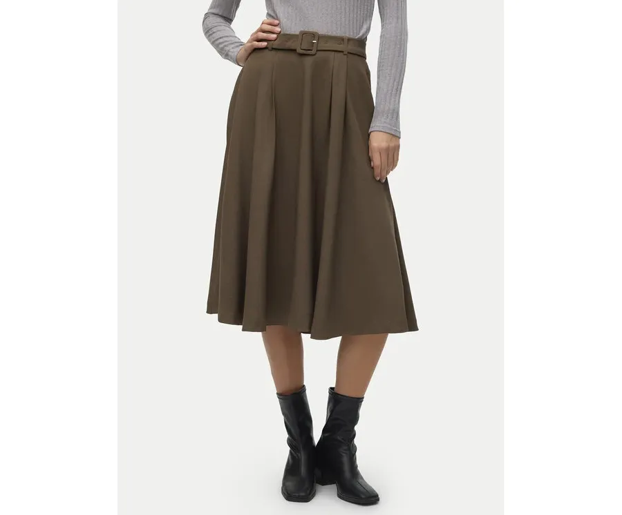 obrazek 1 Vero Moda Spódnica trapezowa Tarisa 10318628 Brązowy Regular Fit