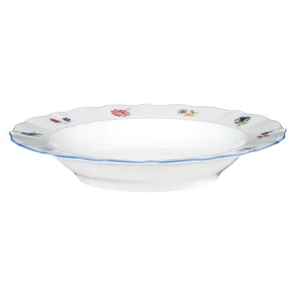 Zdjęcie Talerz głęboki do zupy z porcelany 22,5 cm zdobiony kwiatowym motywem – Seltmann Weiden
