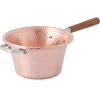 Picture Paiolo copper pot with wooden handle ø 18 cm - Cu Artigiana