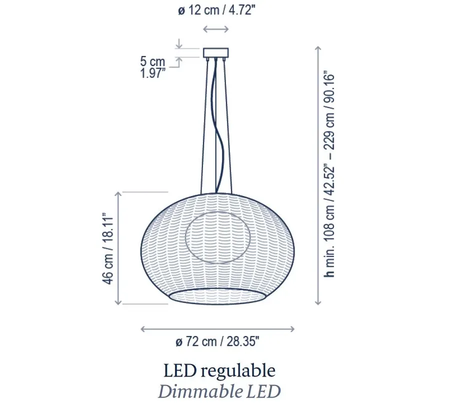obrazek 3 Idealne oświetlenie zewnętrzne - lampa wisząca Garota - ⌀ 72 cm