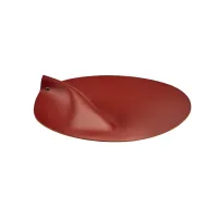 Picture Burgundy leather lid Ø38 cm for a round basket