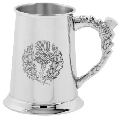 Zdjęcie Luksusowy kufel do piwa z wytłoczonym wzorem szkockiego ostu