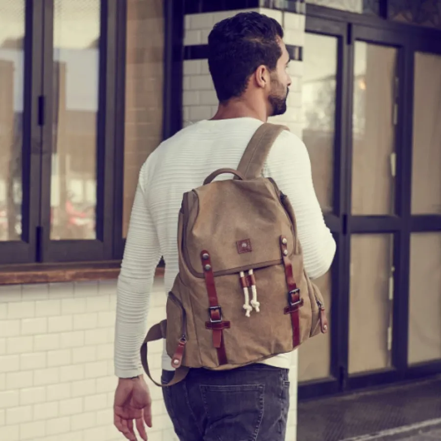 obrazek 5 Męski plecak w stylu casual w kolorze khaki