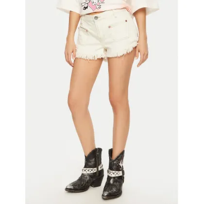 Zdjęcie One Teaspoon Szorty jeansowe Retro Dukes 26801 Écru Regular Fit