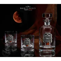 Zdjęcie Karafka i szklanki do whisky z bursztynem Legend 1964