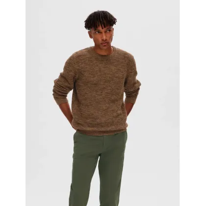 Zdjęcie Selected Homme Sweter 16059390 Brązowy Regular Fit