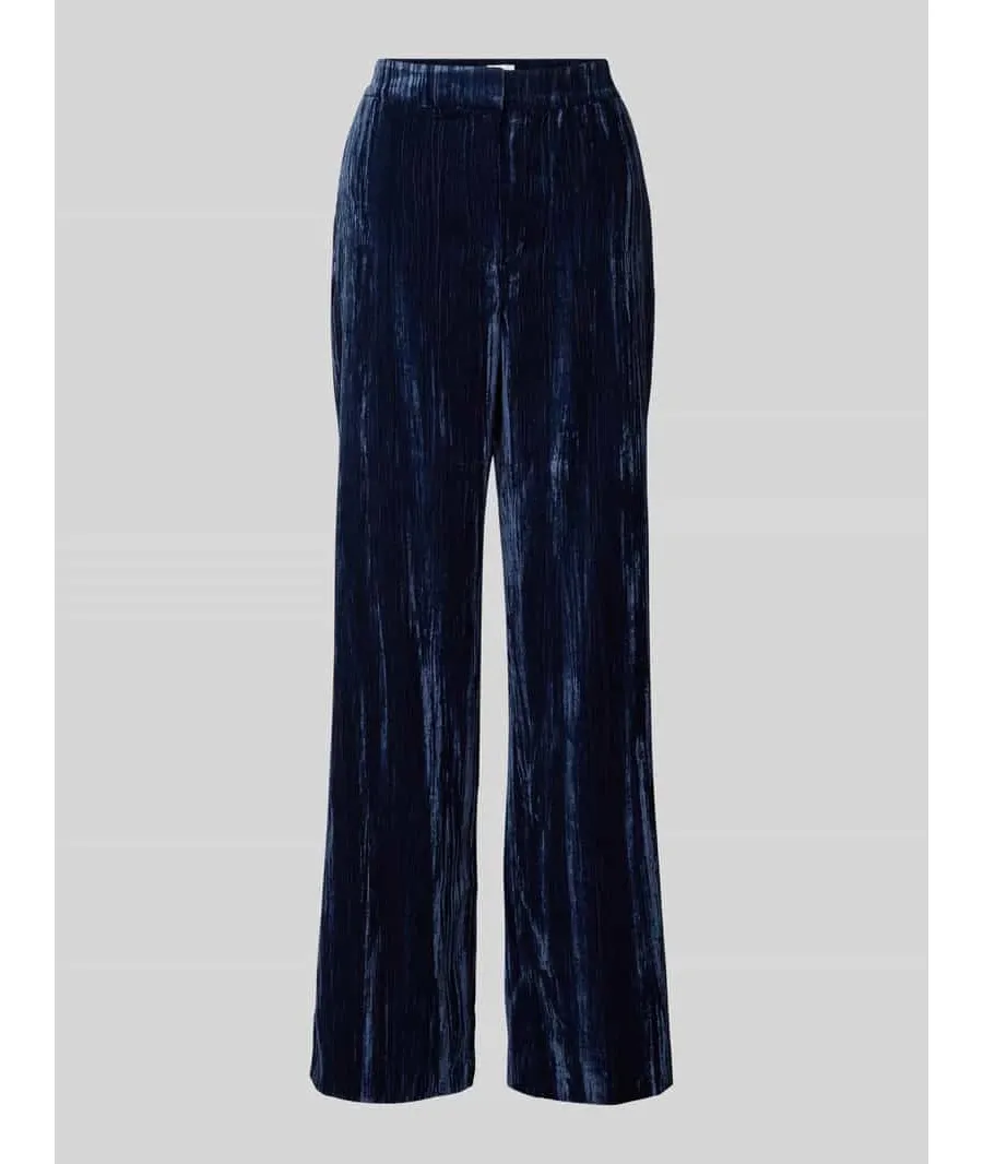 obrazek 1 Spodnie materiałowe z aksamitu z wysokim stanem i szeroką nogawką