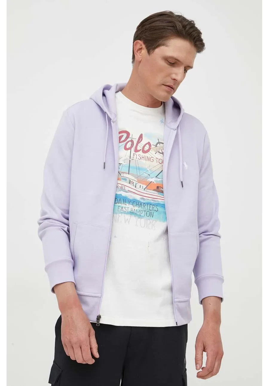 obrazek 1 Polo Ralph Lauren bluza męska kolor fioletowy z kapturem gładka
