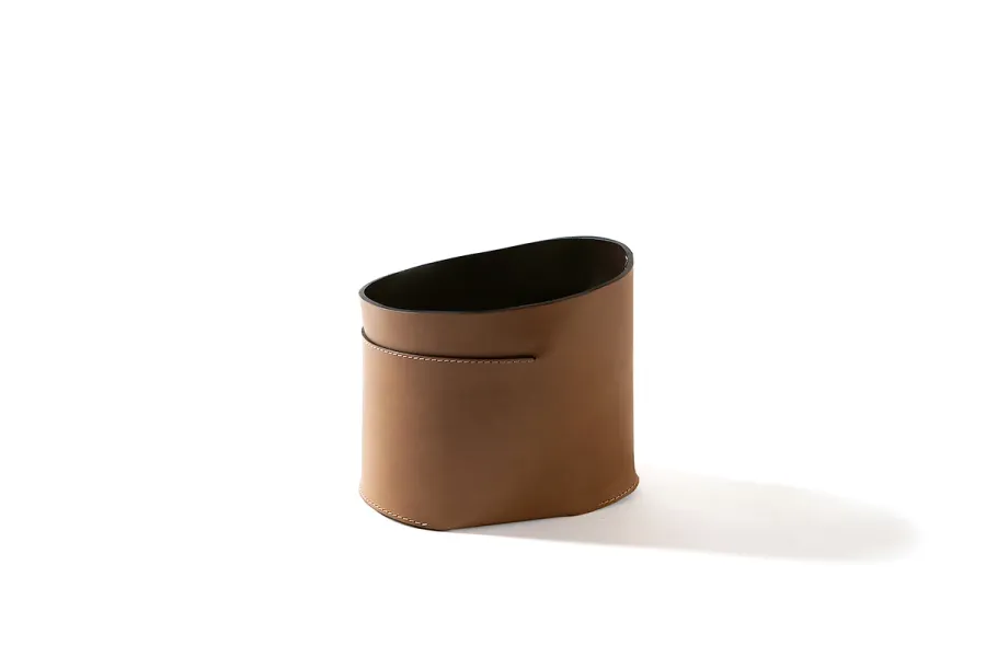 obrazek 1 Piękny skórzany mały kosz – 19 cm