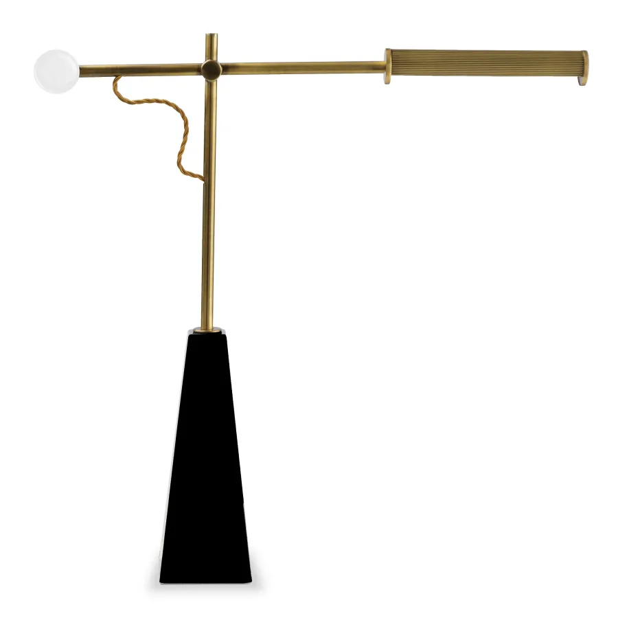 obrazek 1 Lampa stołowa z ceramiczną podstawą w kształcie piramidy H.63xL.60xP.11 cm