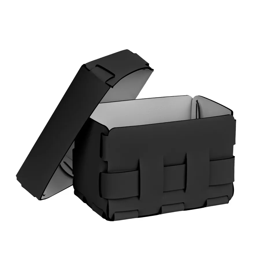 obrazek 4 Ekskluzywny mały czarny koszyk Bottega 12x19xH13 cm