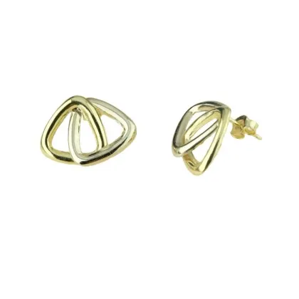 Zdjęcie Eleganckie podwójne trójkątne kolczyki