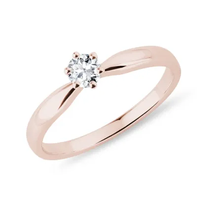 Zdjęcie Pierścionek zaręczynowy z różowego złota z diamentem Solitaire KLENOTA