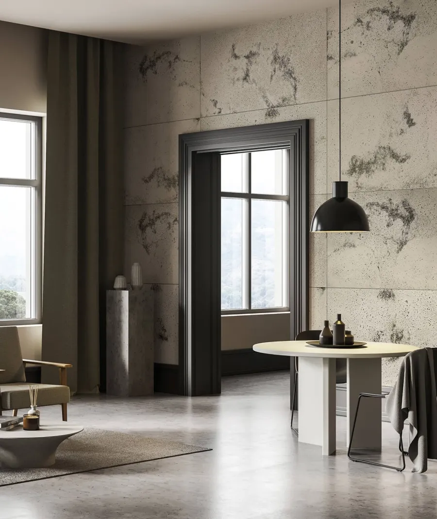 obrazek 1 120x60 cm DS - (cappuccino, czarne kruszywo) - płyta beton architektoniczny ultralekka