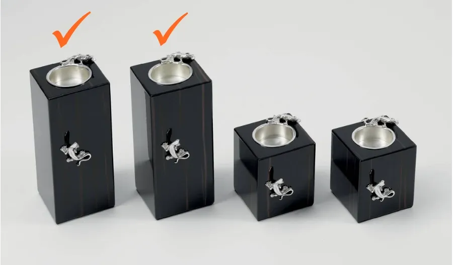 obrazek 1 Zjawiskowe hebanowe świeczniki z podgrzewaczem do salonu