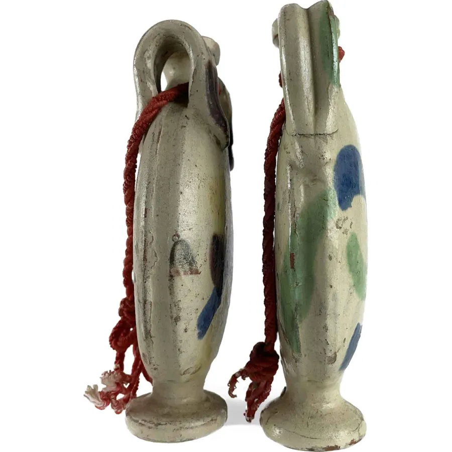 obrazek 3 Para ceramicznych butelek na wodę dla podróżnych z końca XIX wieku