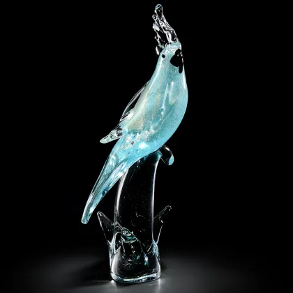 Zdjęcie Wyjątkowa Papuga na kryształowej podstawie Murano