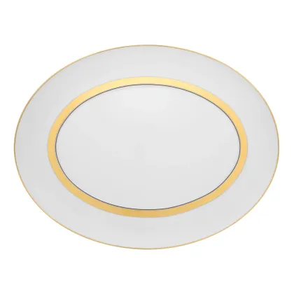 Zdjęcie Mały owalny talerz Domo Gold ze złotymi detalami - Vista Alegre
