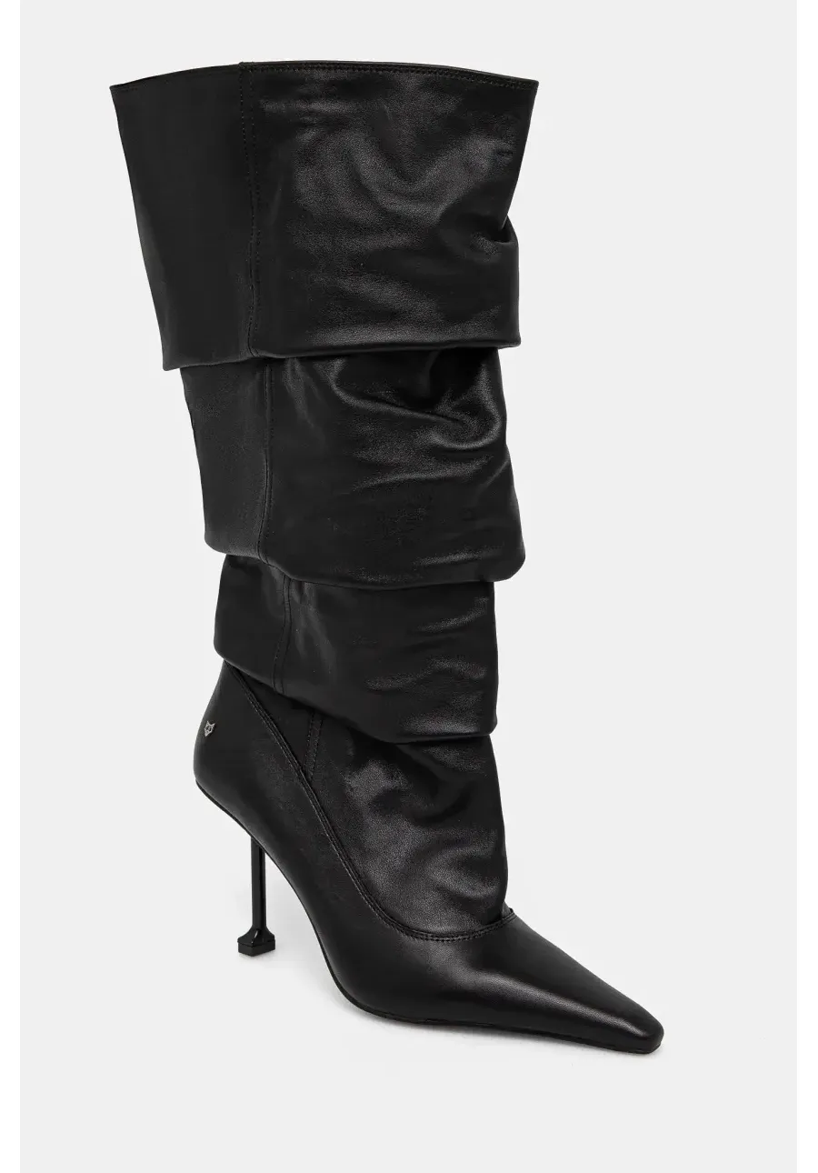 obrazek 1 Naked Wolfe kozaki skórzane Vern damskie kolor czarny na szpilce Vern Nappa Prince Leather Black