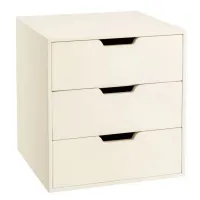 Zdjęcie Biały kontenerek drewniany z 3 szufladami do stylowych gabinetów - Authentic Models