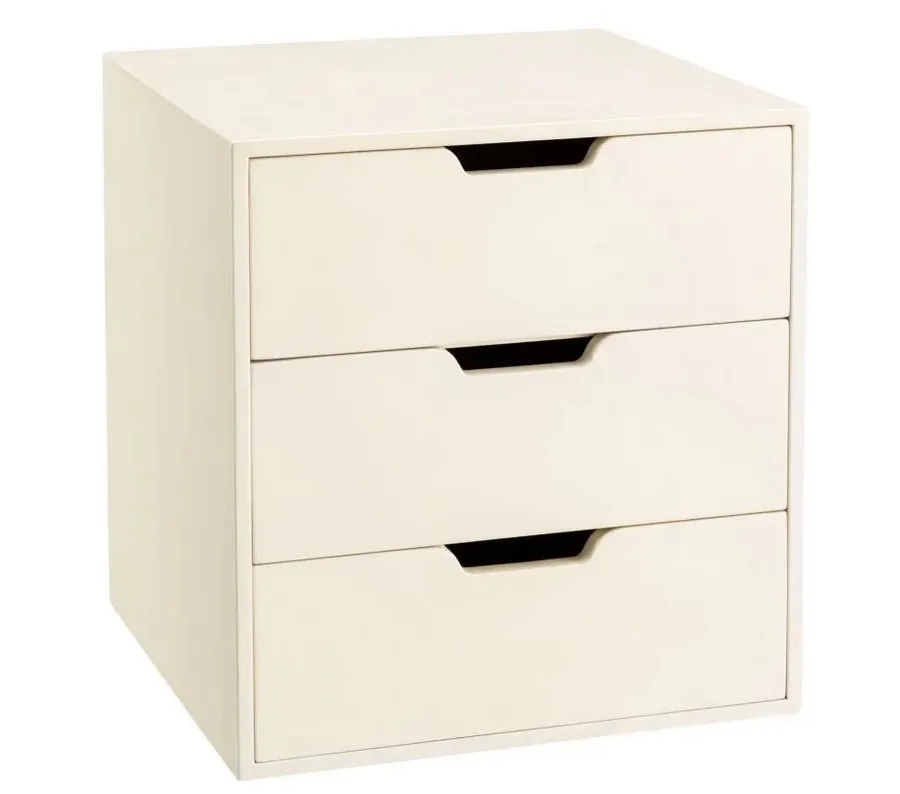 obrazek 1 Biały kontenerek drewniany z 3 szufladami do stylowych gabinetów - Authentic Models