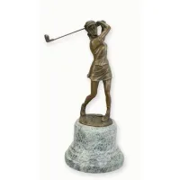 Picture Exclusive bronze sculpture of a female golfer