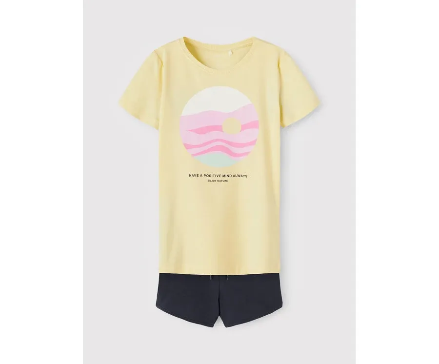 obrazek 1 NAME IT Komplet t-shirt i spodenki 13198483 Żółty Regular Fit