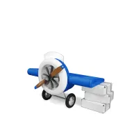 Zdjęcie Niebieskie dziecięce biurko w kształcie samolotu