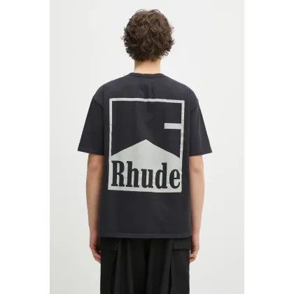 Zdjęcie RHUDE t-shirt bawełniany Chevron męski kolor szary z nadrukiem RHPS25TT02012