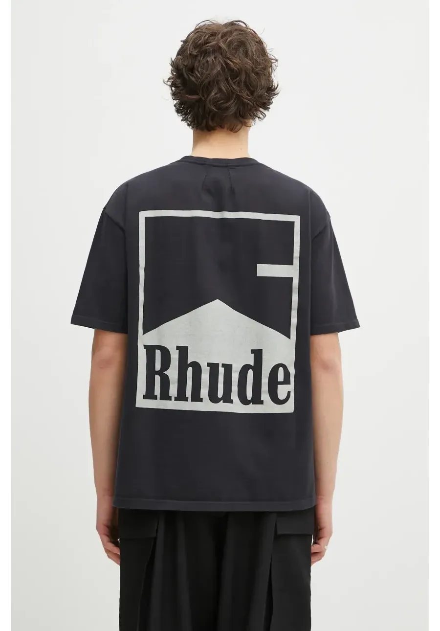 obrazek 1 RHUDE t-shirt bawełniany Chevron męski kolor szary z nadrukiem RHPS25TT02012