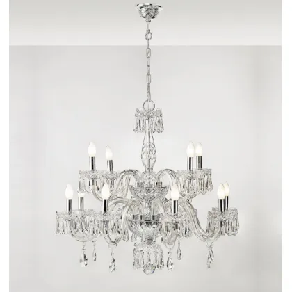 Zdjęcie Prestiżowy kryształowy żyrandol z 2 poziomami i 9 ramionami z kolekcji Diamond – Vista Alegre