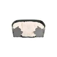 Picture Leather gray dog bed 45x30xH15 cm with double-sided pillow