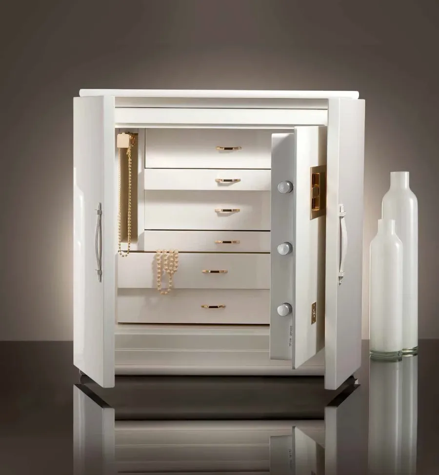obrazek 1 Biały sejf na biżutierię i kosztowności dla kobiety - Agresti