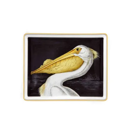 Zdjęcie Porcelanowa malowana taca Pelikan biały z kolekcji Voo - Vista Alegre
