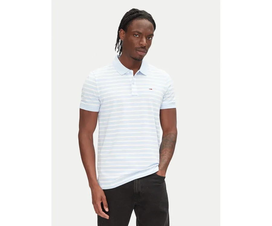 obrazek 1 Tommy Jeans Polo DM0DM20676 Błękitny Slim Fit