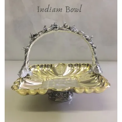 Zdjęcie Wyjątkowa ozdobna patera Indian na przekąski do jadalni