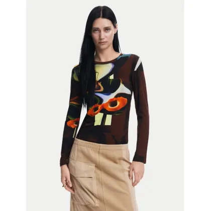 Zdjęcie Desigual Bluzka Dreamy 24WWTK47 Brązowy Slim Fit